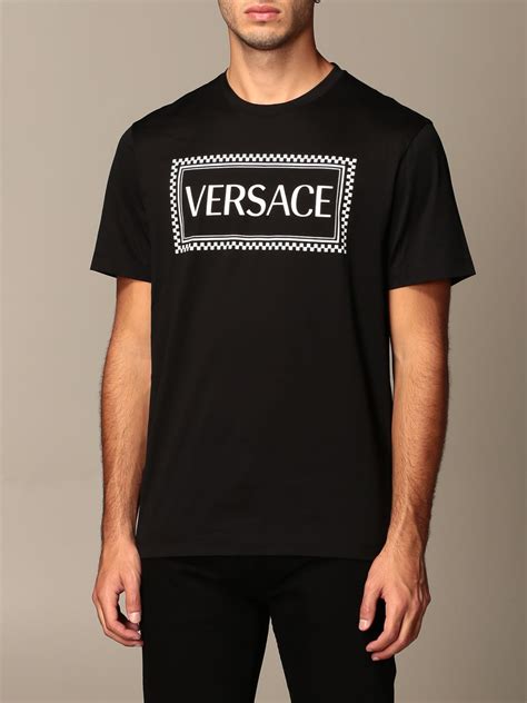 versace schwarzes tshirt herren|versace t shirts for men.